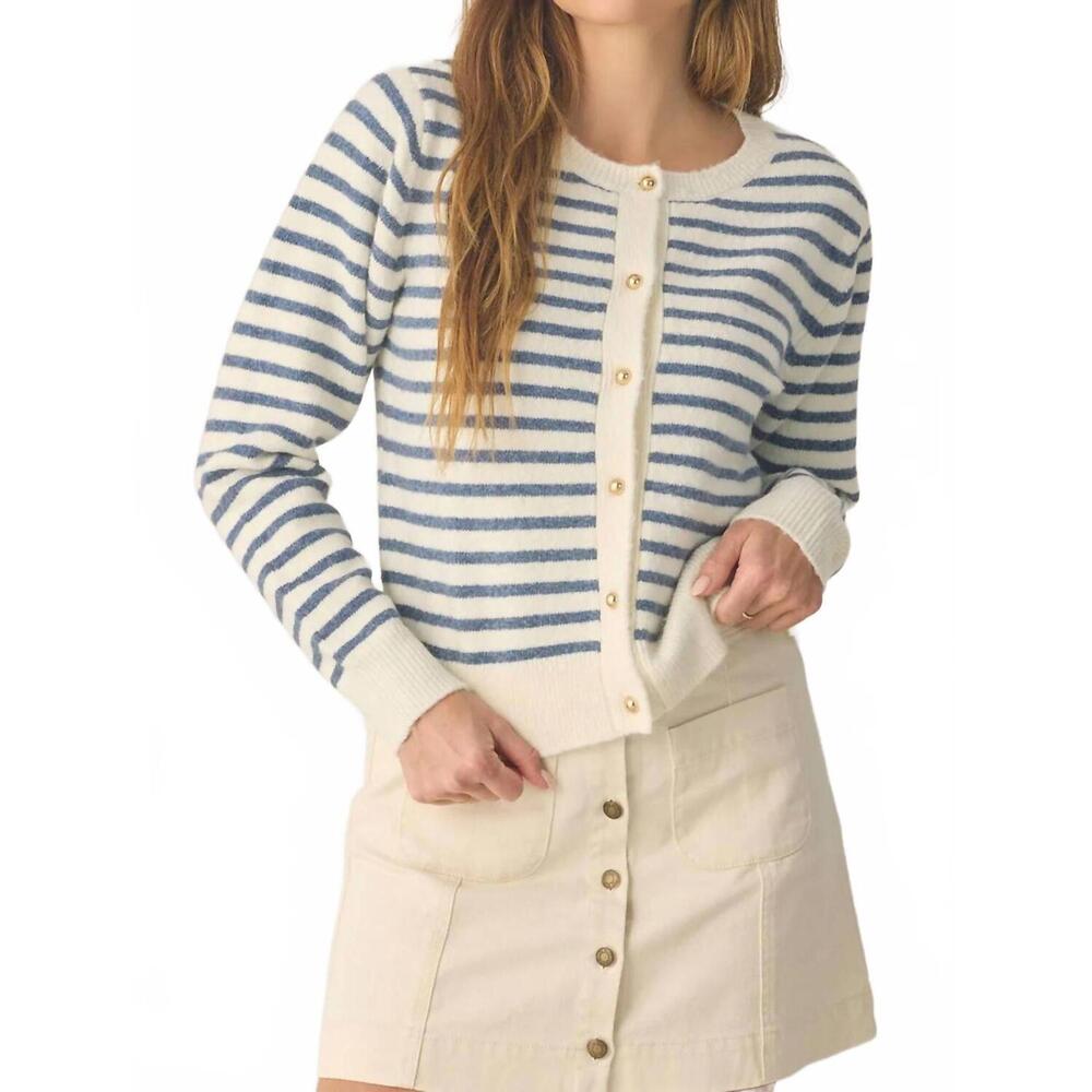 NEW RYLEE + CRU classic cardigan in maritime stripe